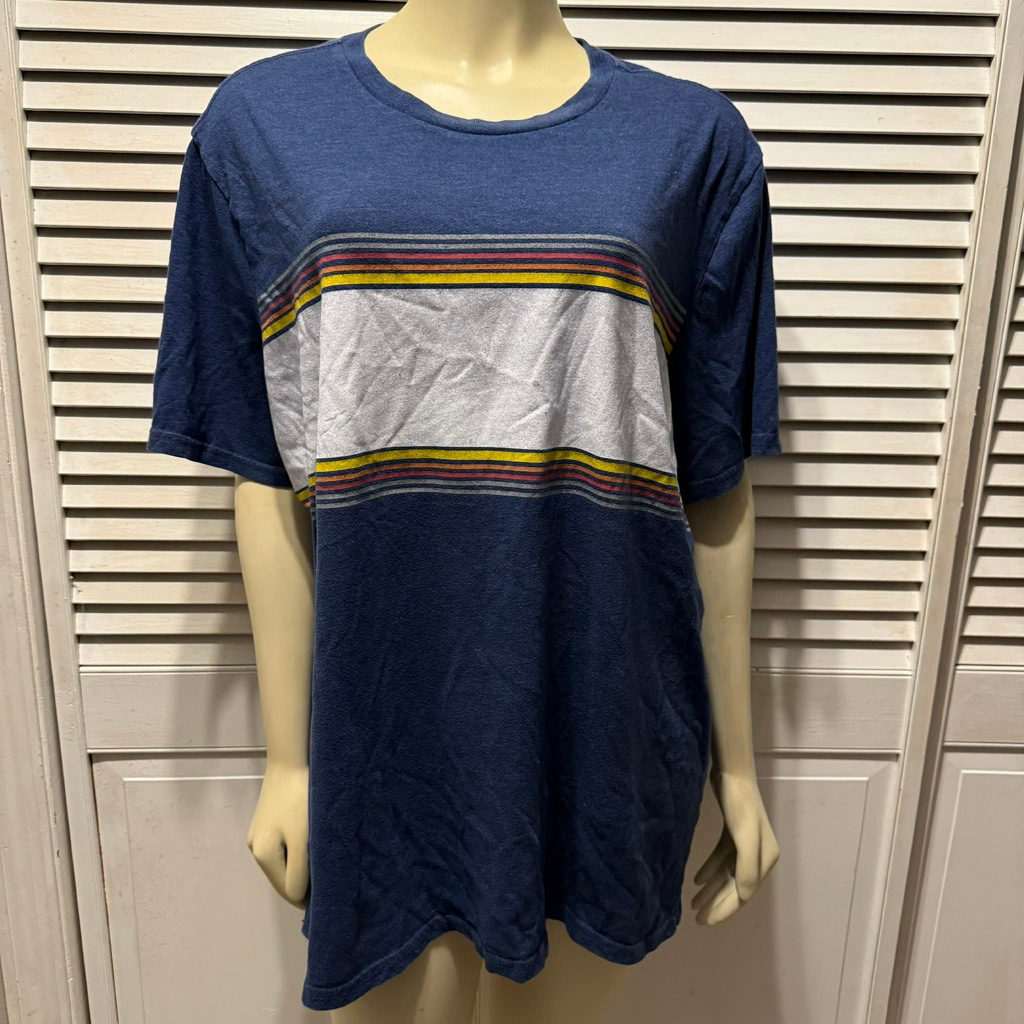 Men's Urban Pipeline Short Sleeve Tee Xxl Blue White Striped